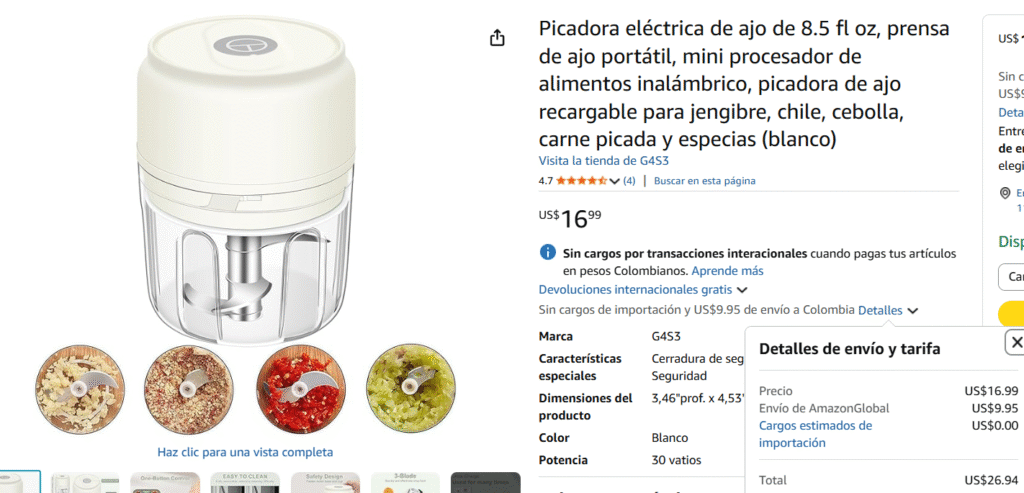 Testimonio Mini Picador eléctrico Amazon