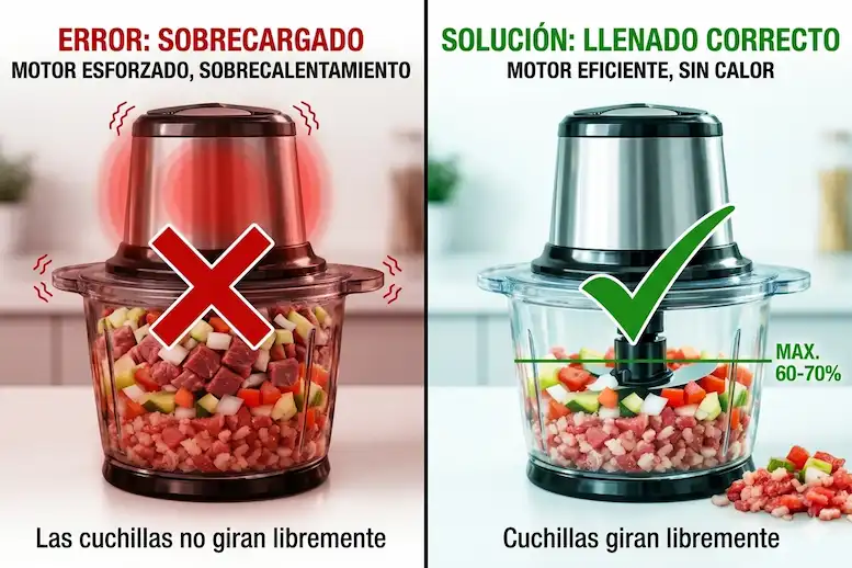 Estás llenando demasiado el recipiente
